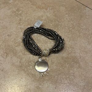 Things Remembered Silver and Black Multi-Strand Bracelet